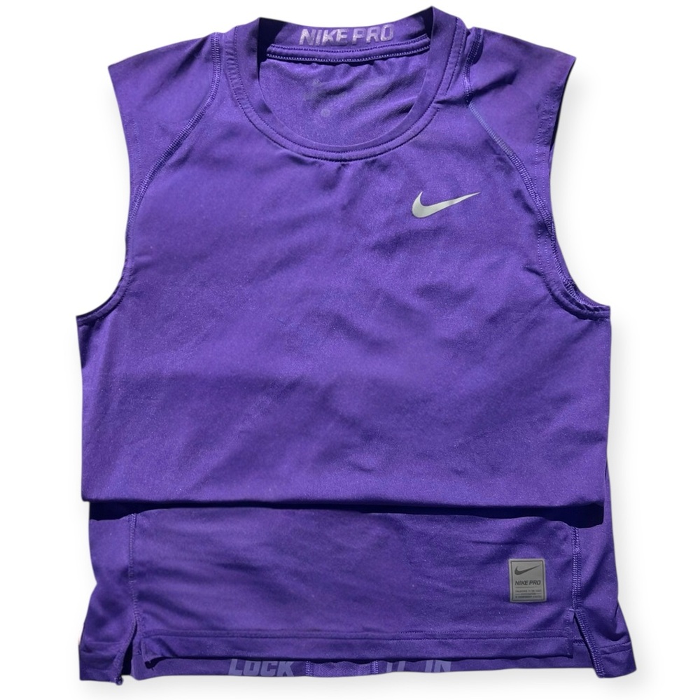 Nike Pro Dri-Fit Court Purple Compression Athletic Tank Top | M